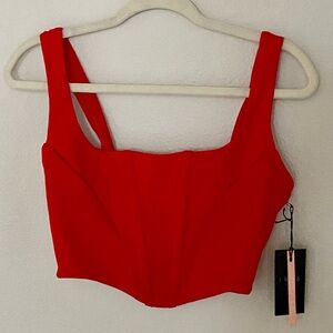 Iris Red Crop Top